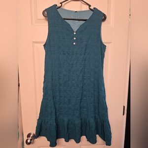 Sleeveless Teal Dress